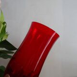 6 verres à eau verre soufflé vintage rouge rubis 1960