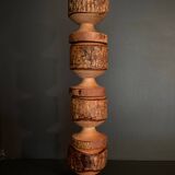 Brutalist egg cups in vintage raw solid wood