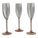 Set of 3 vintage pink champagne flutes H22
