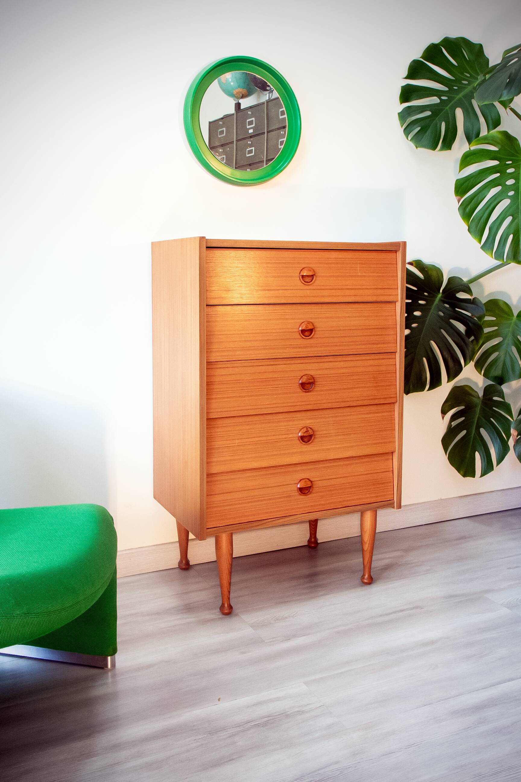 Commode chiffonnier scandinave teck, année 60