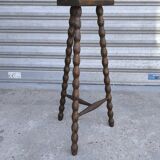 Turned wooden tripod stool