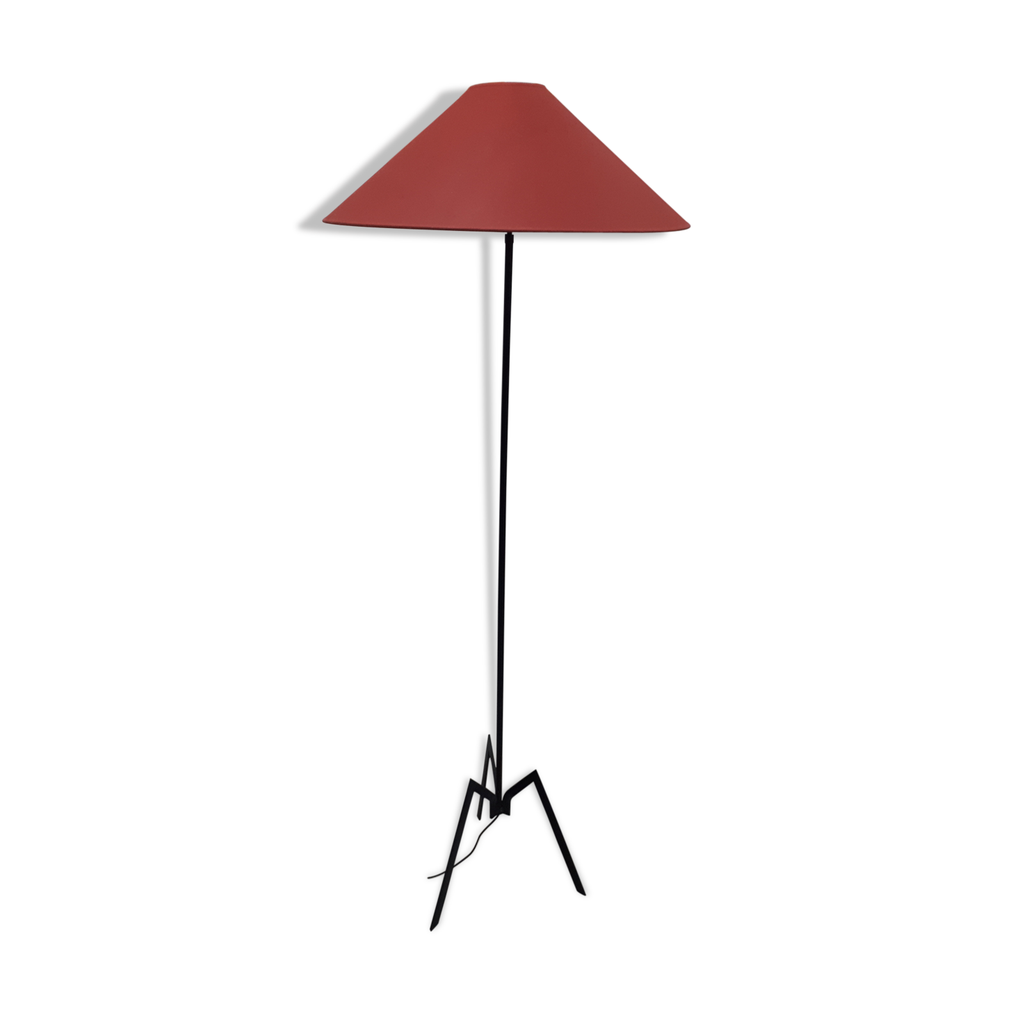 Lampadaire vintage tripode métal noir 1950