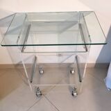 Table en plexiglass pouvant servir de console d'ordinateur ou de desserte