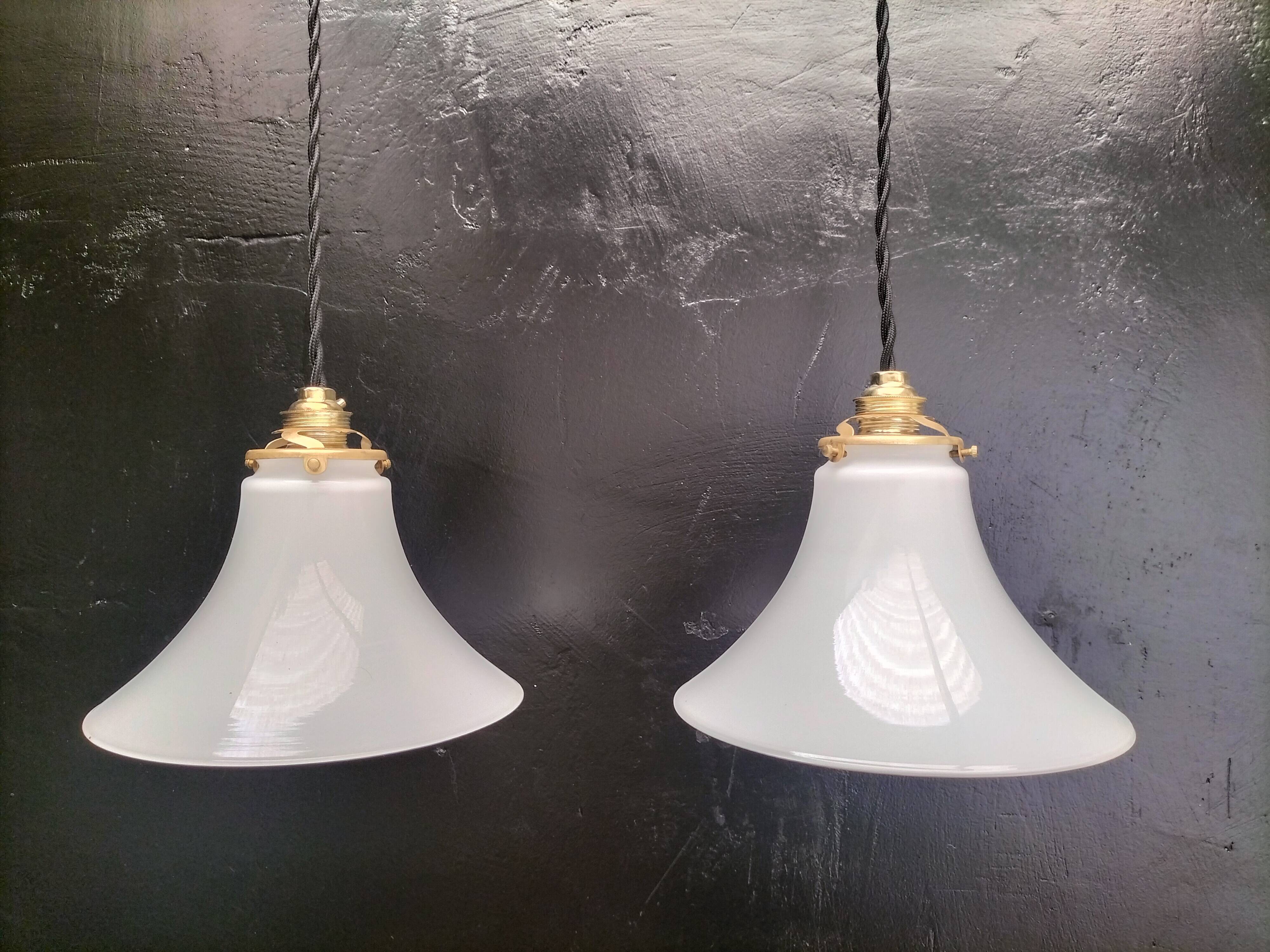 Opaline pendant lights