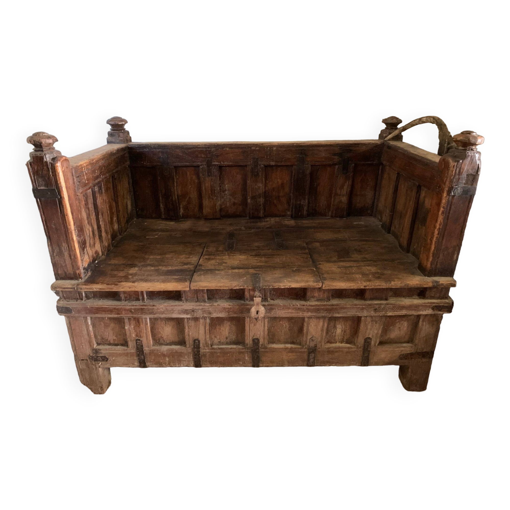 Indian solid wood chest bench