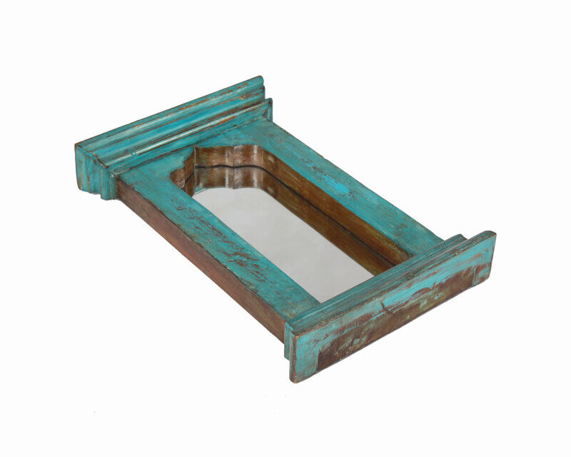 Old Teck India Blue Skate Mirror  28x6x42cm