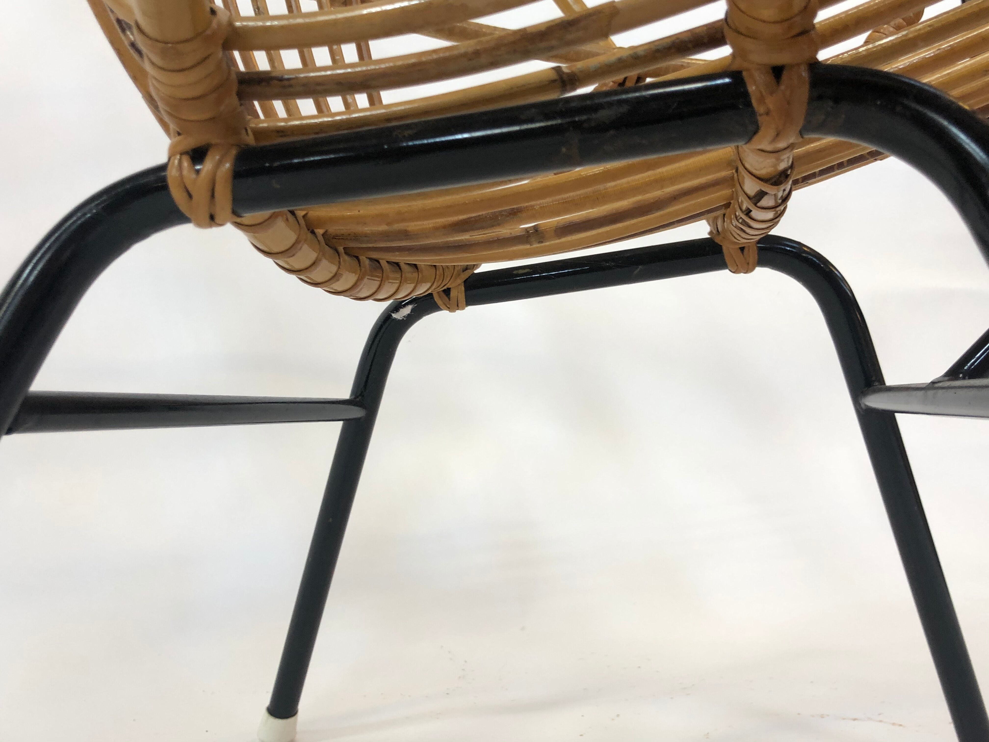 Rohe Noordwolde rattan chair, 1960, Netherlands XL siz