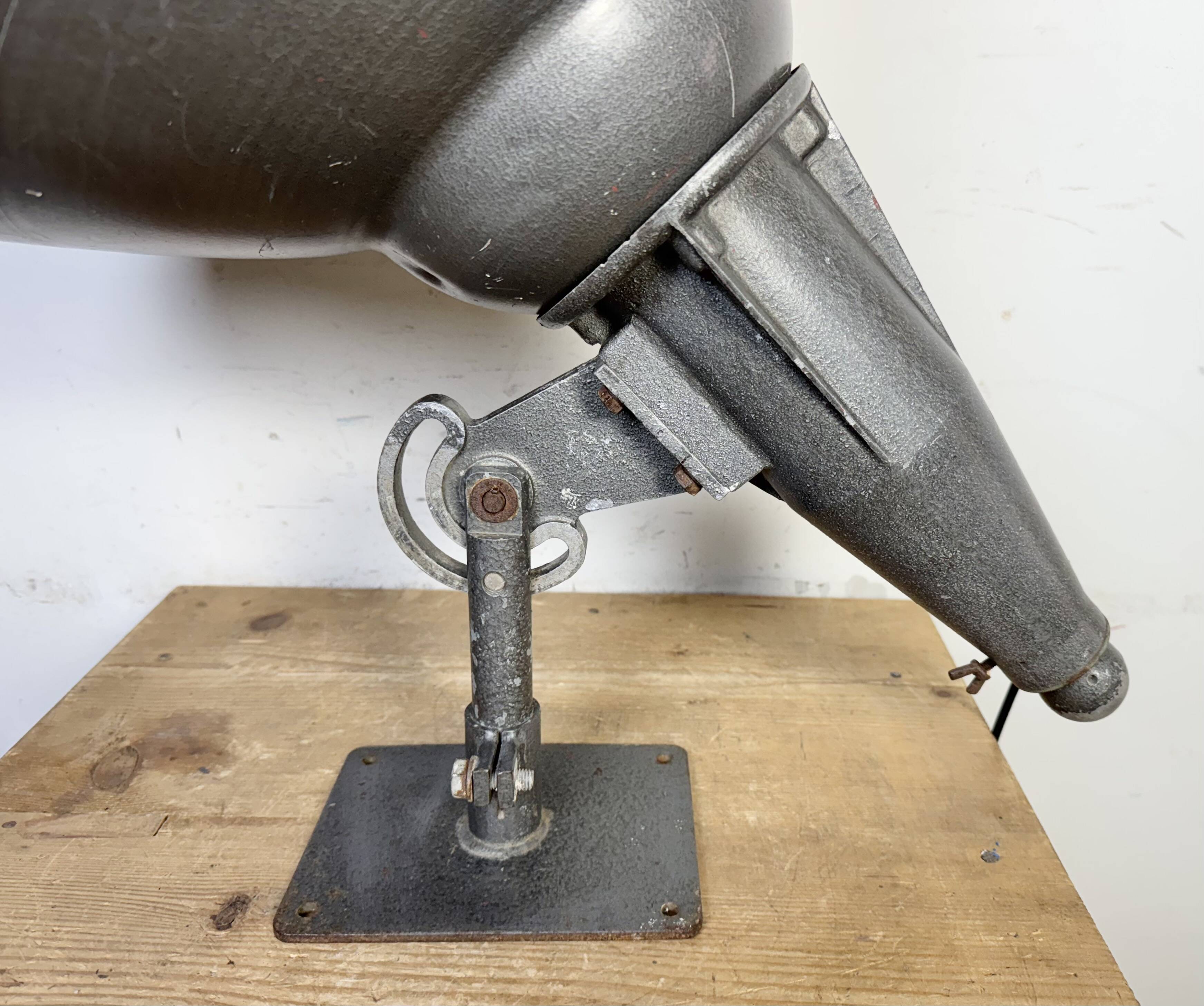 Large Vintage Industrial Aluminium Factory Wall Spotlight, 1970s