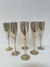 Set of 6 silver-plated champagne flutes – 1970s