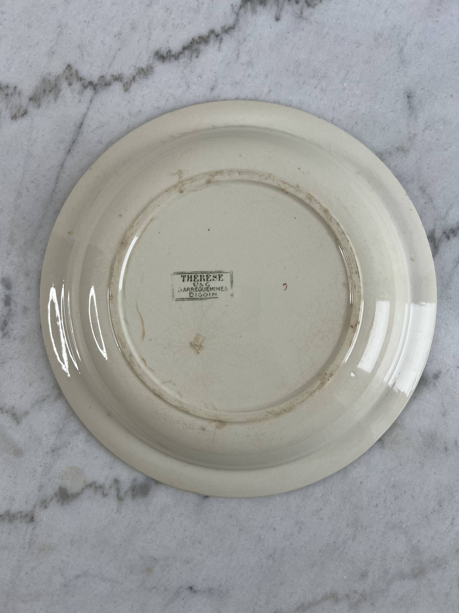 Iron earth large dish Sarreguemines Thérèse