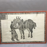Early c20th large scale tang horse brass rubbing.