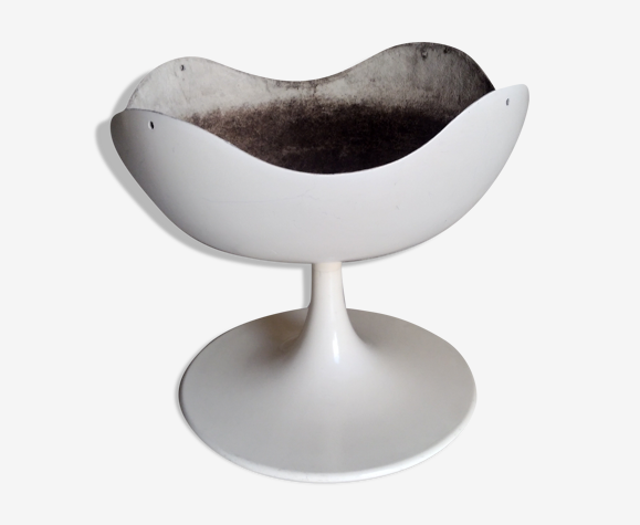 Jardinière en fibre de verre pied tulipe circa 1970