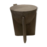 Side table in wood and polished concrete