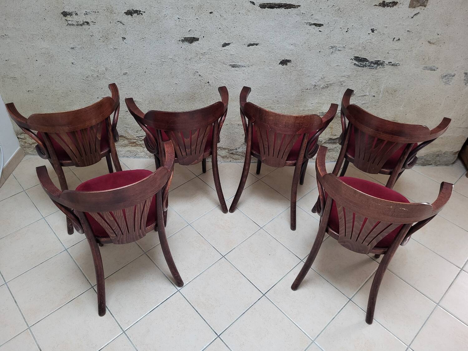 6 Fauteuils bridge bistrot