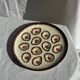 Large circular platter with compartments for shellfish, molluscs, and oysters.