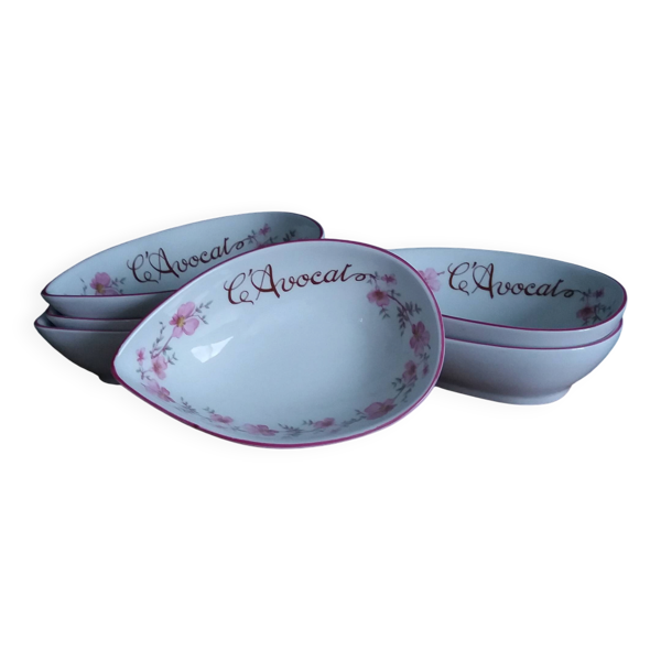 Service à avocat, coupelles en porcelaine FD Chauvigny