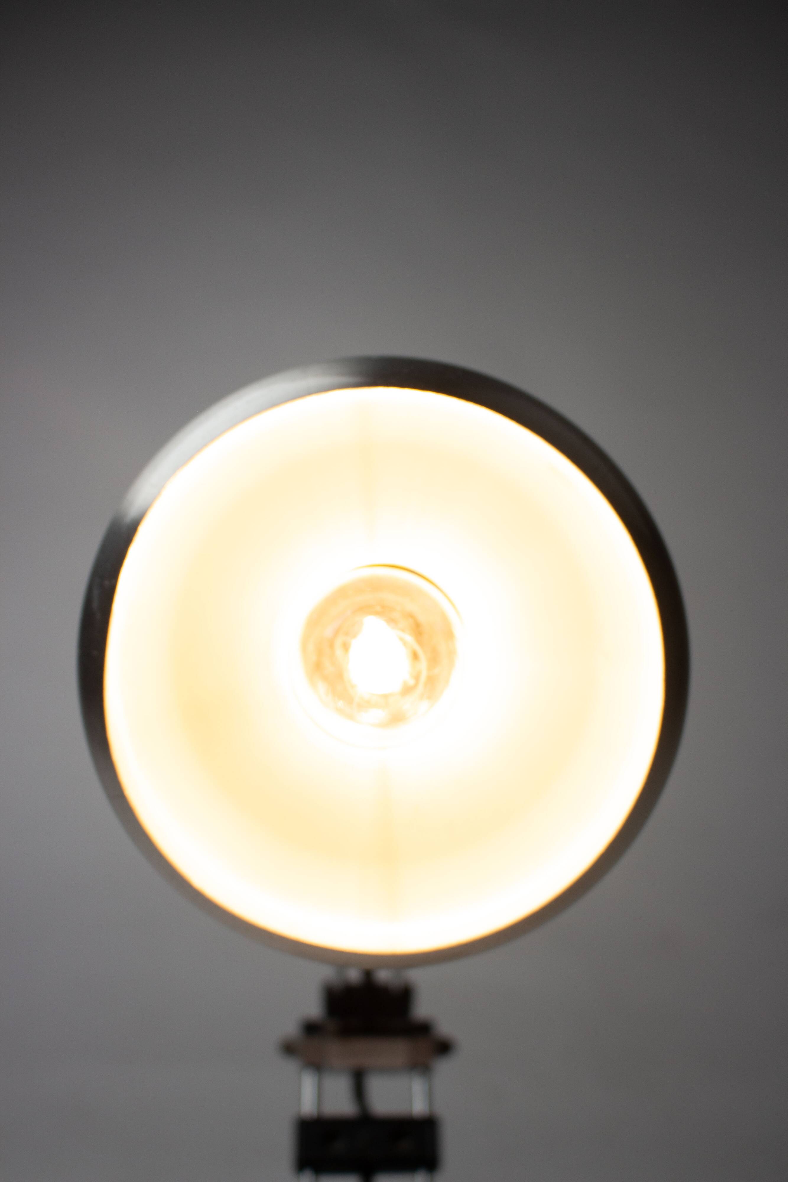 Vintage industrial chrome Aluminor lamp