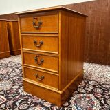 Classic English Chest of Drawers with leather inlay