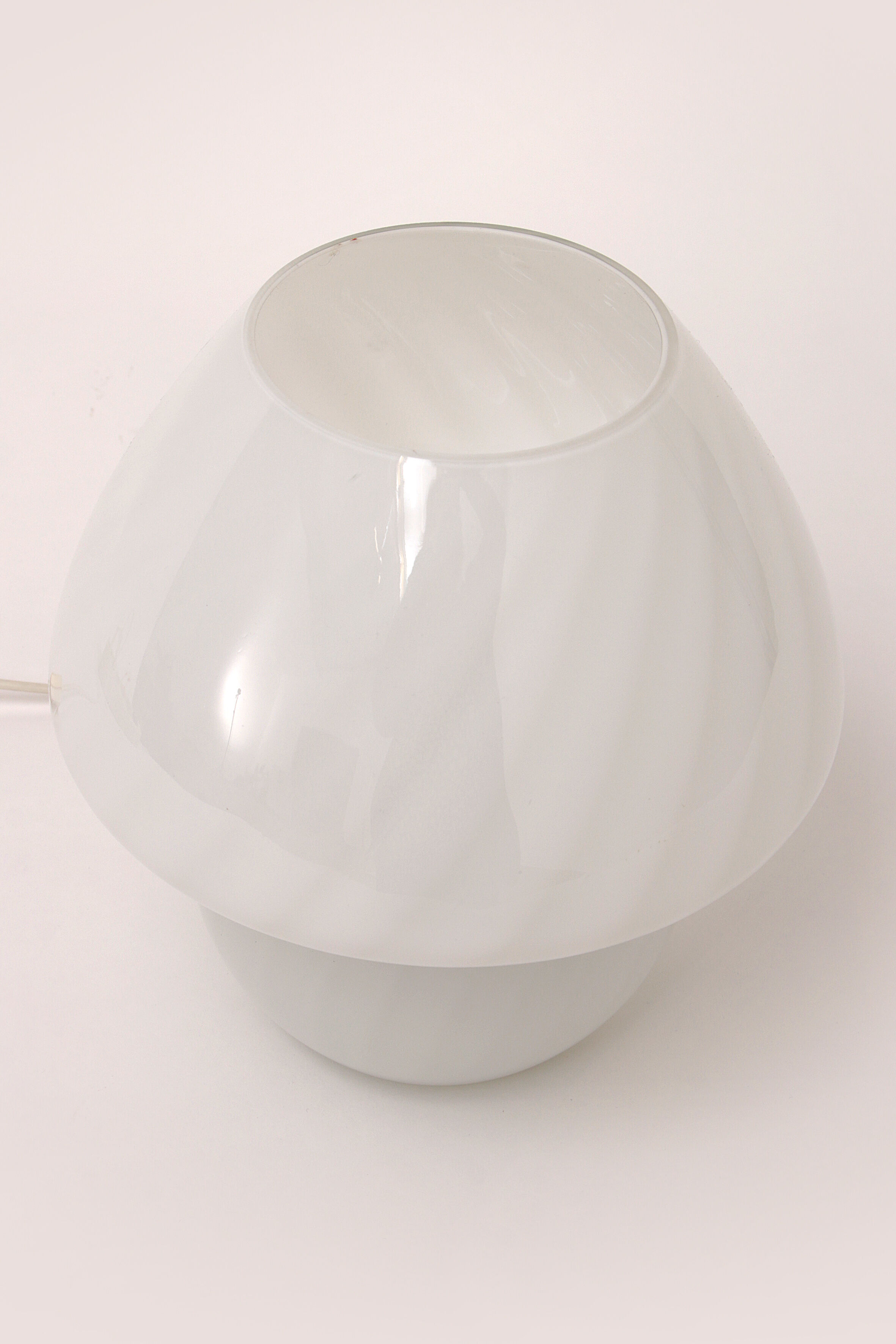 Vintage white mushroom lamp by Glashutte, 1960 Germany.