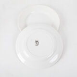 2 dinner plates white Digoin & Sarreguemines n ° 6, 19th century
