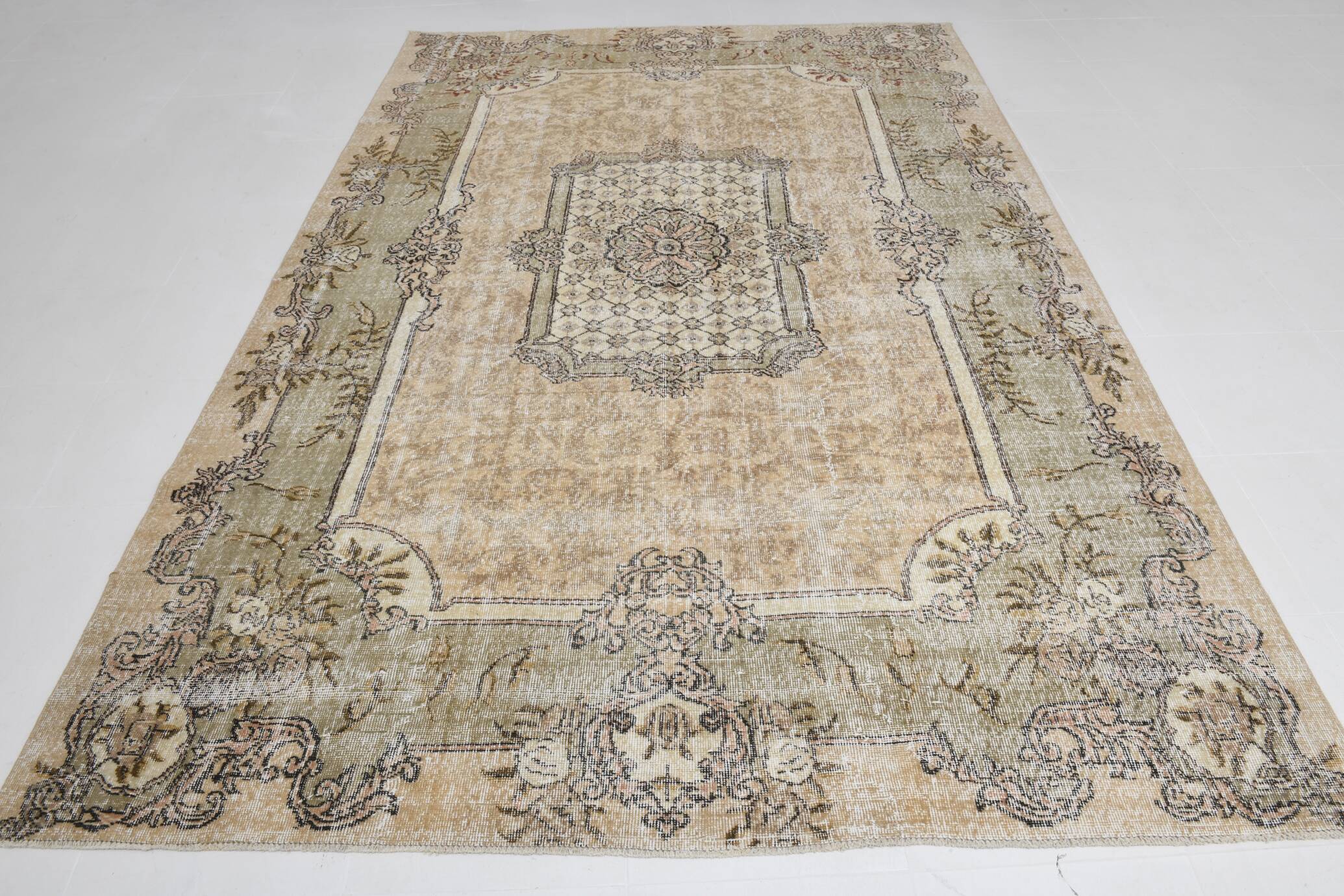 Rug For Living Room Cream Brown Vintage Rug, 209x319Cm