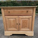 Louis Philippe sideboard with two doors and one drawer, renovated in solid cherry wood