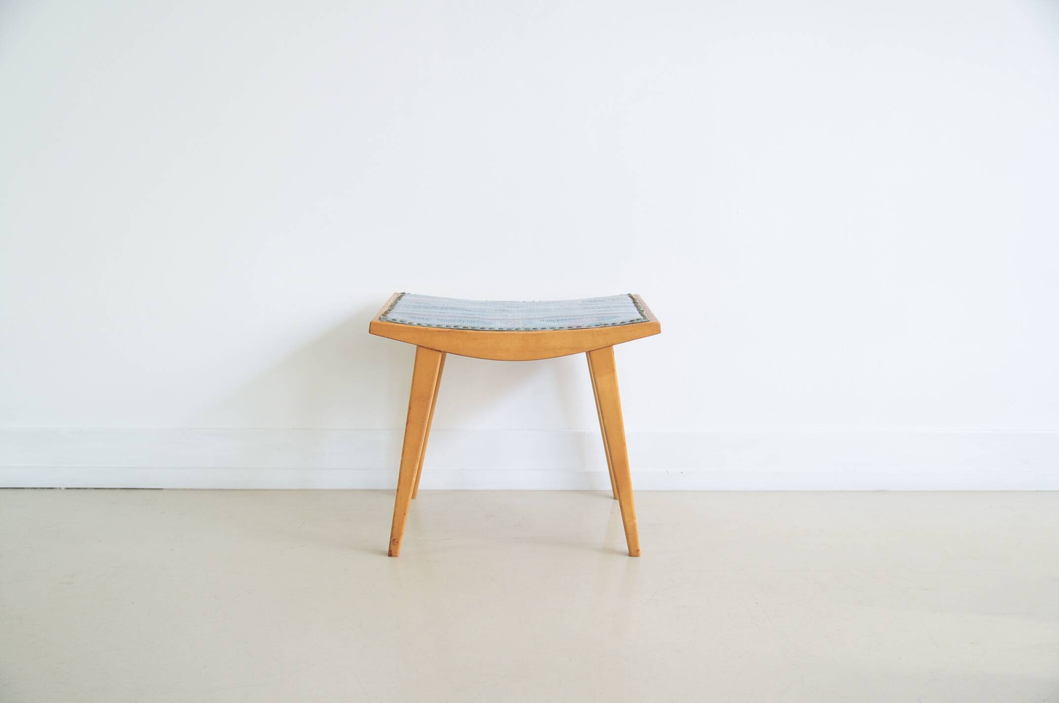 Footstool stool coloured fabric