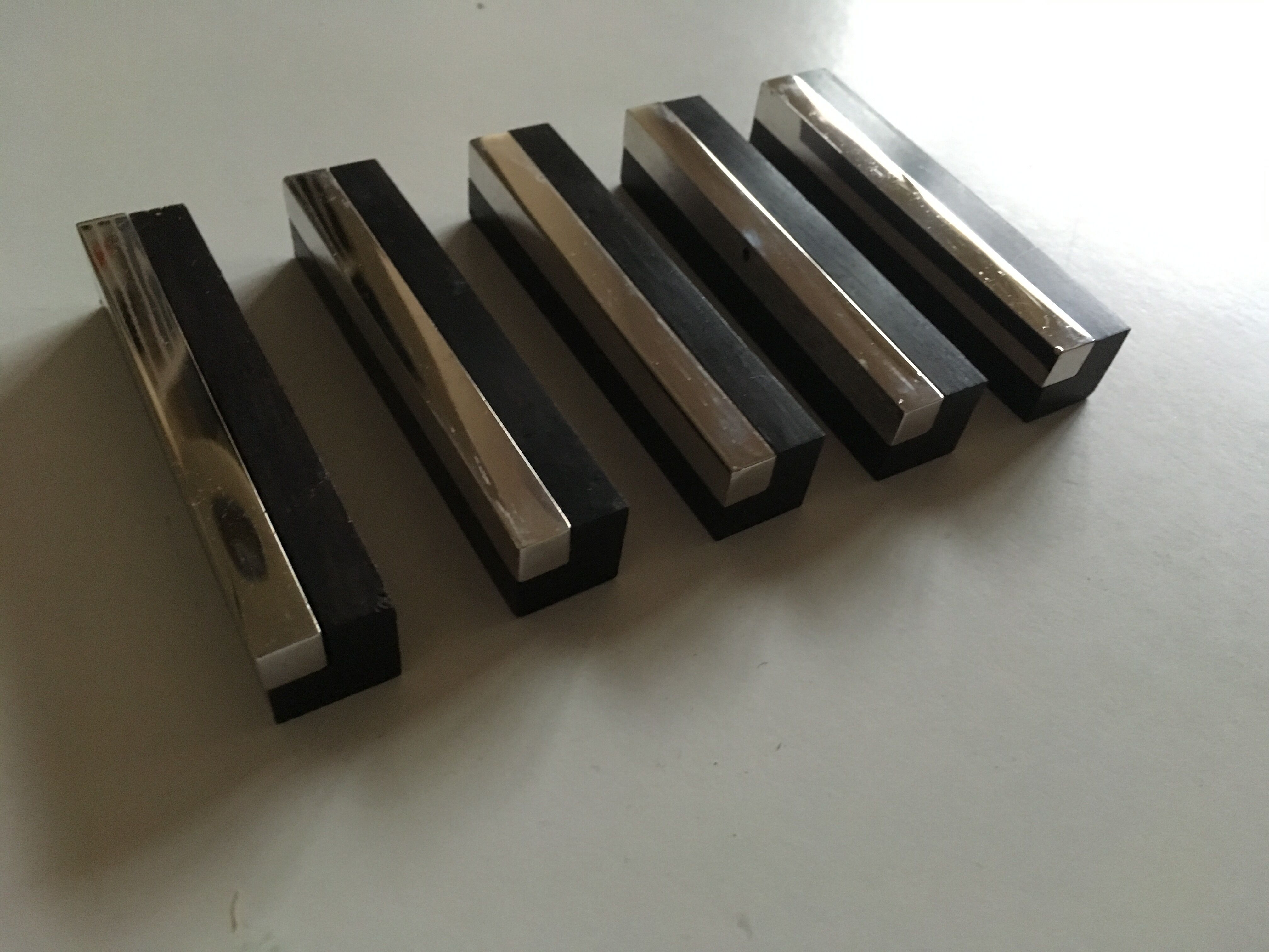 70s mozambique ebony and chrome steel door set