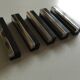 70s mozambique ebony and chrome steel door set