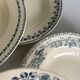 Lot 6 blue ironstone deep plates French earthenware ironstone