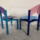 12 multicolored chairs wood and metal, 80s