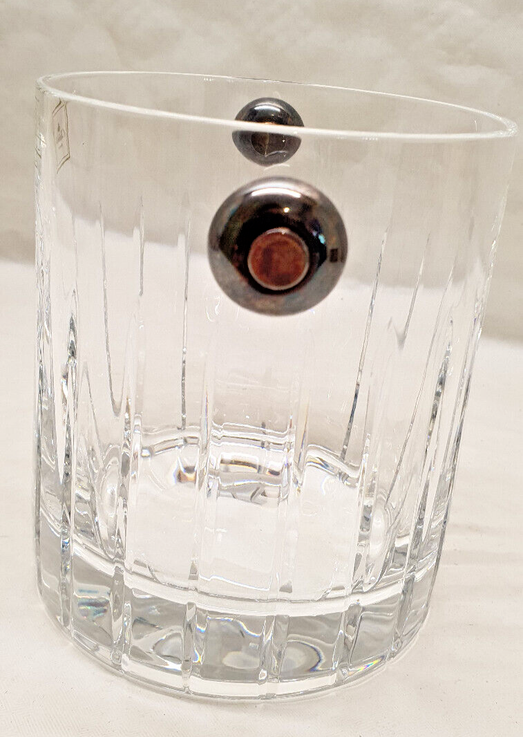 Cristofle iriana crystal ice bucket and two silver handles