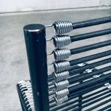 Postmodern sandows chairs attributed to rene herbst for ecart international, 1980s, set of 6