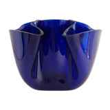 Luigi Massoni handkerchief vase for Guzzini in blue plexiglass
