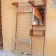 Vintage Scandinavian teak and aluminum coat holder