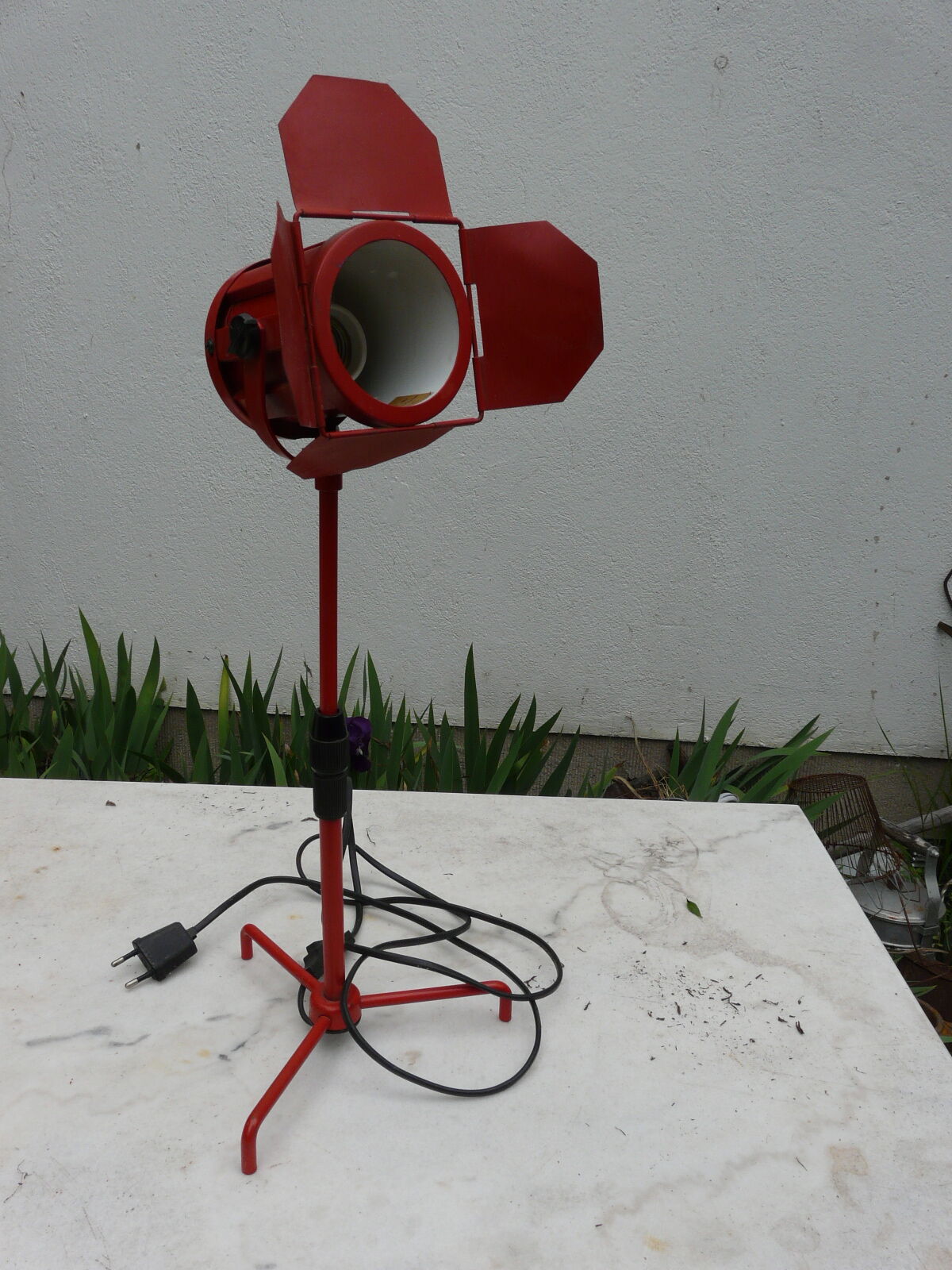 Industrial red metal projector