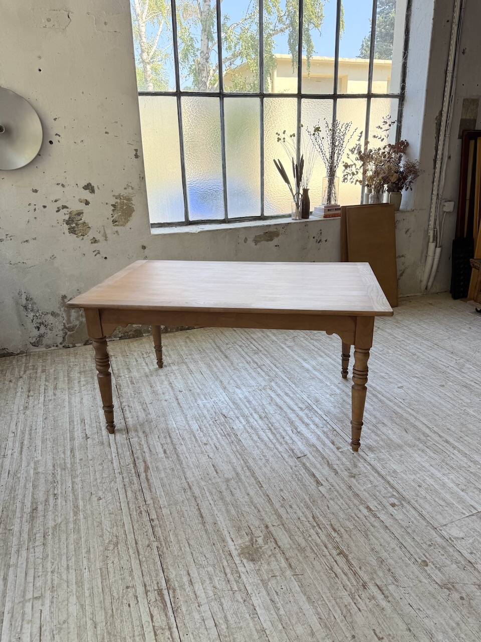 Table de ferme noyer à rallonges 150-250cm