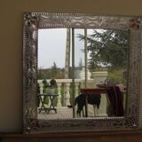 Miroir métal argenté style oriental