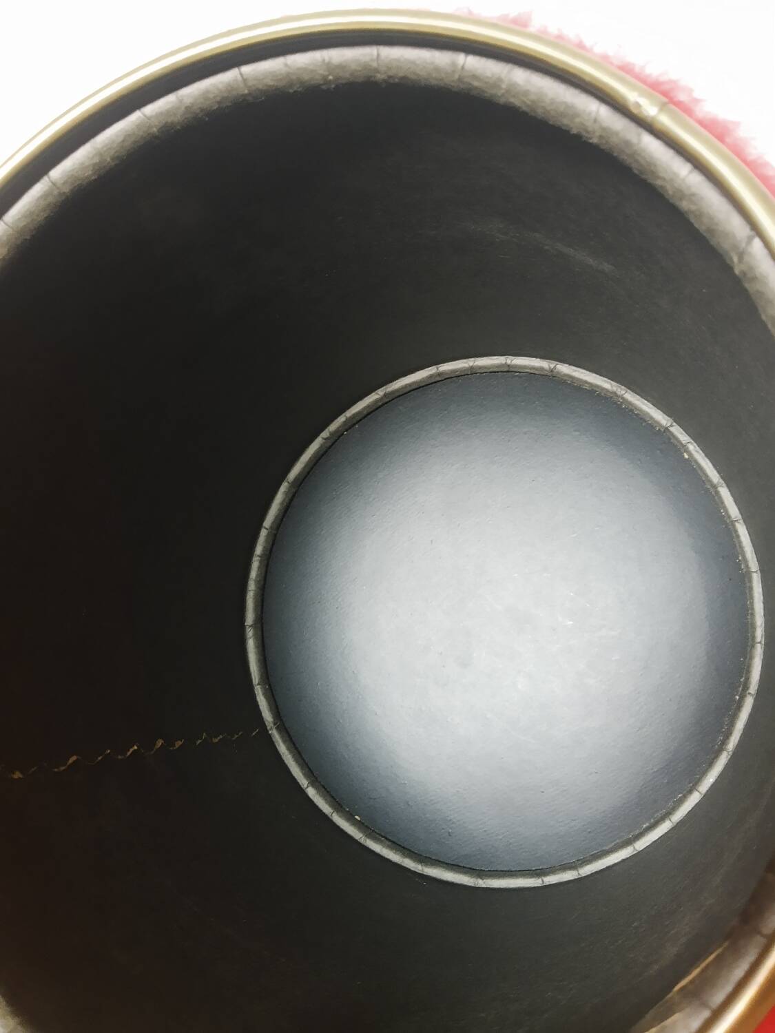 Vintage red moumoute chest stool pouf