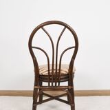 Set of 4 turned wicker chairs, vintage.