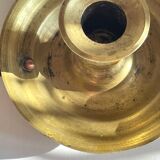 Antique solid bronze hand candlestick