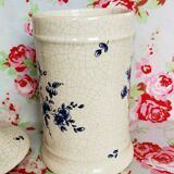 Ancien flacon d'apothicaire fleurs bleues vintage