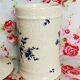 Ancien flacon d'apothicaire fleurs bleues vintage