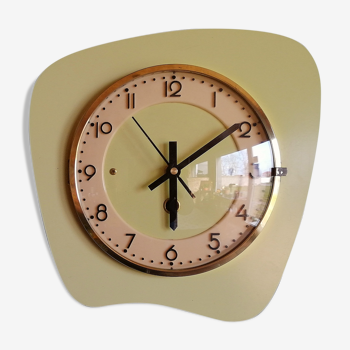 Vintage clock, "Yellow Champagne" wall clock
