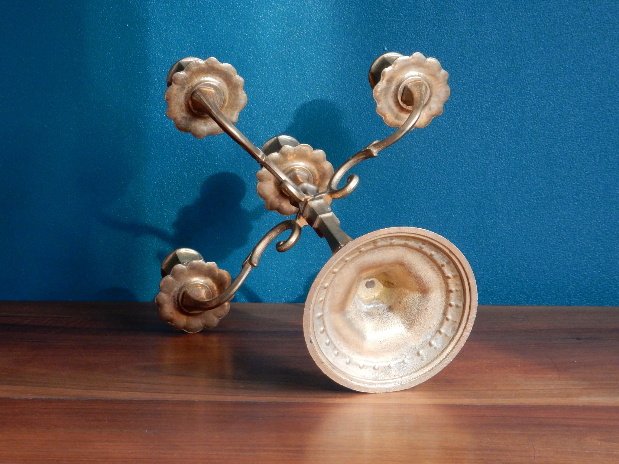 Brass chandelier, French candelabra of the 30s
