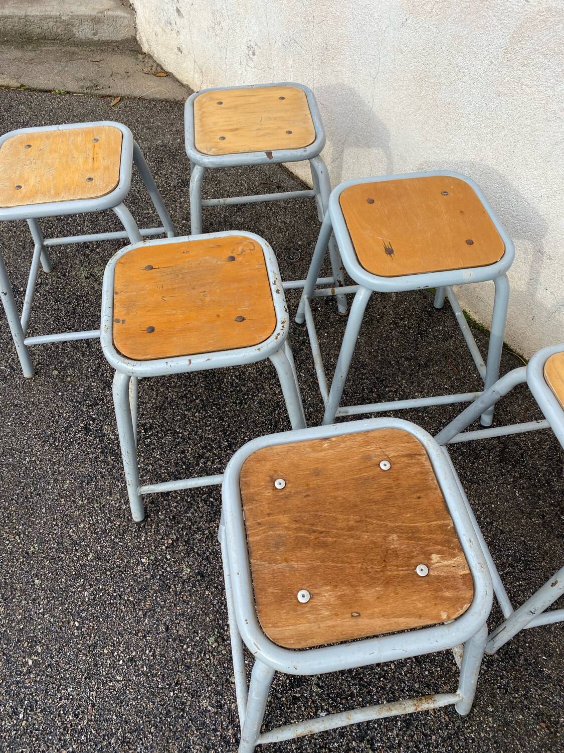 Set de 6 tabourets industriels