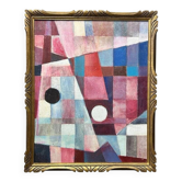 1970 Abstract Original Oil Painting, Framed