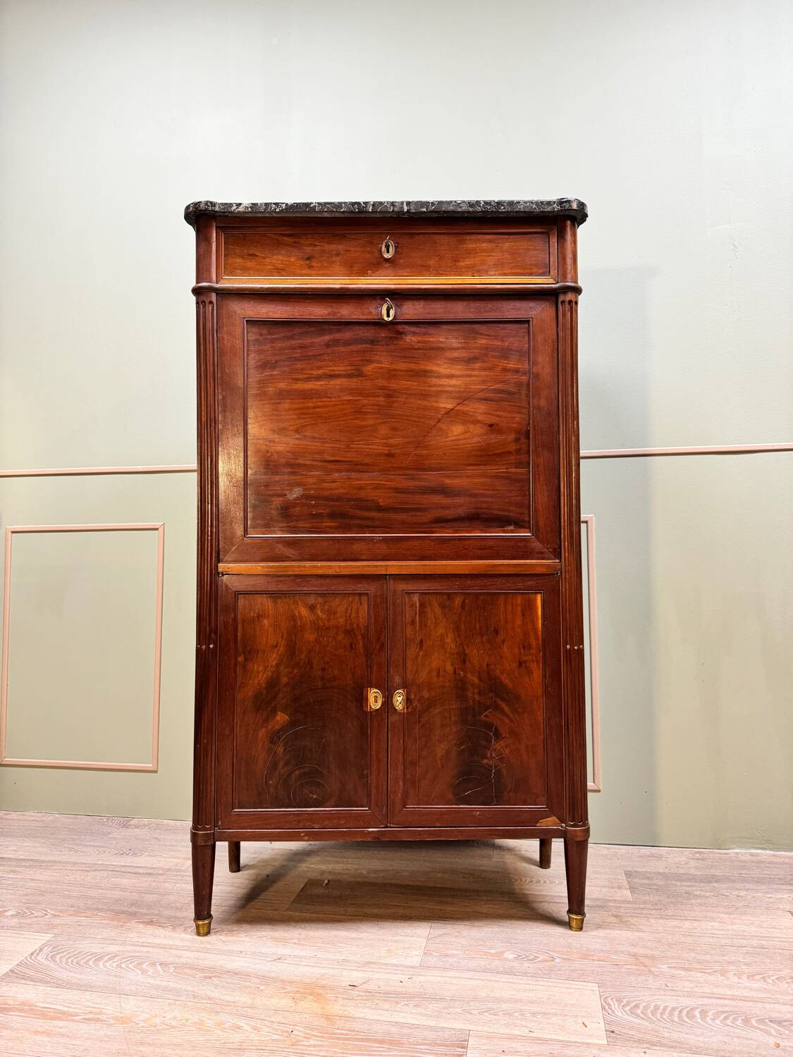 Lady's Secretary In Mahogany Louis XVI XVIII Eme Century
