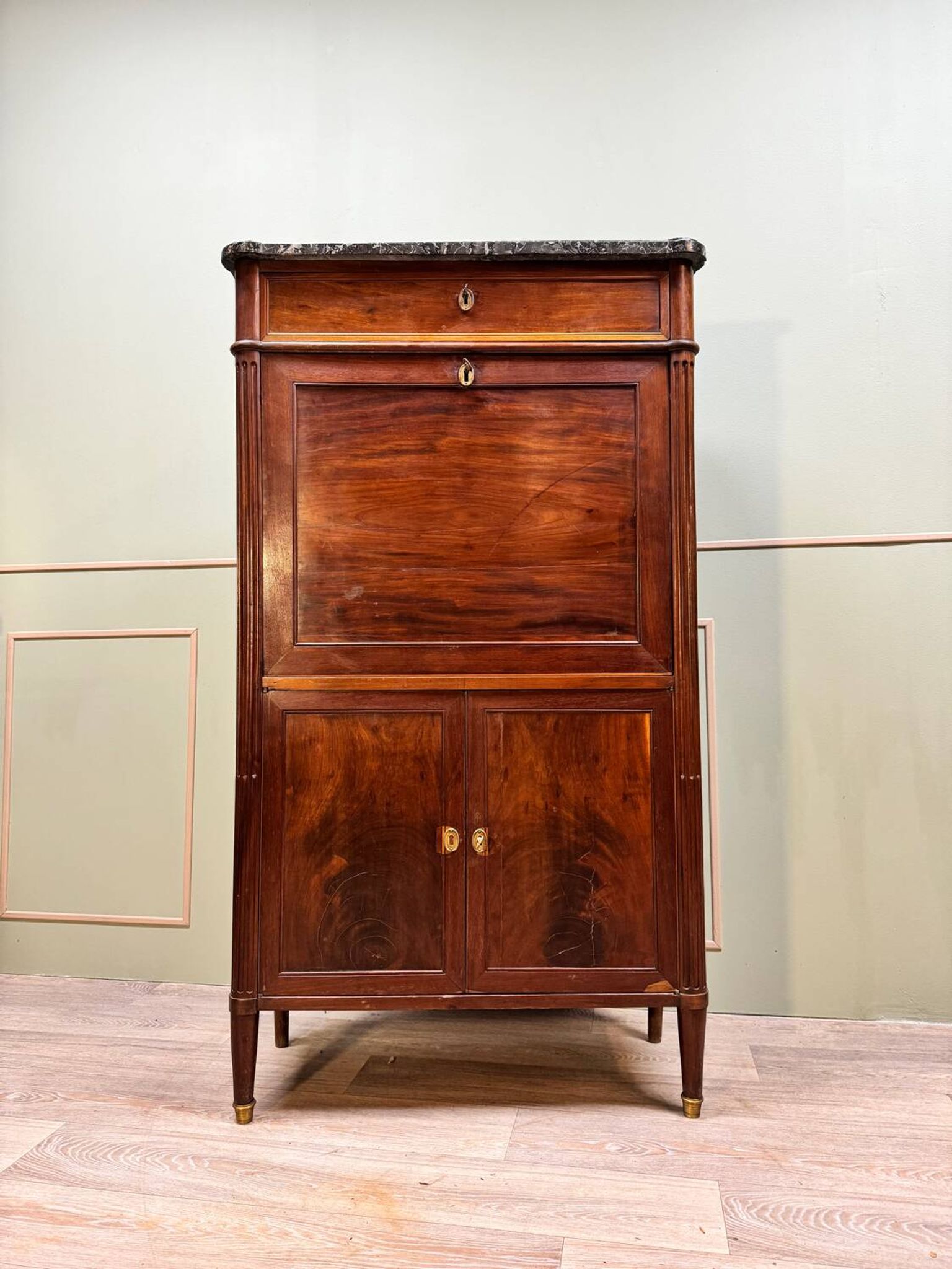 Lady's Secretary In Mahogany Louis XVI XVIII Eme Century