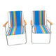 Pair of vintage nylon canvas folding garden armchairs
